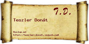 Teszler Donát névjegykártya
